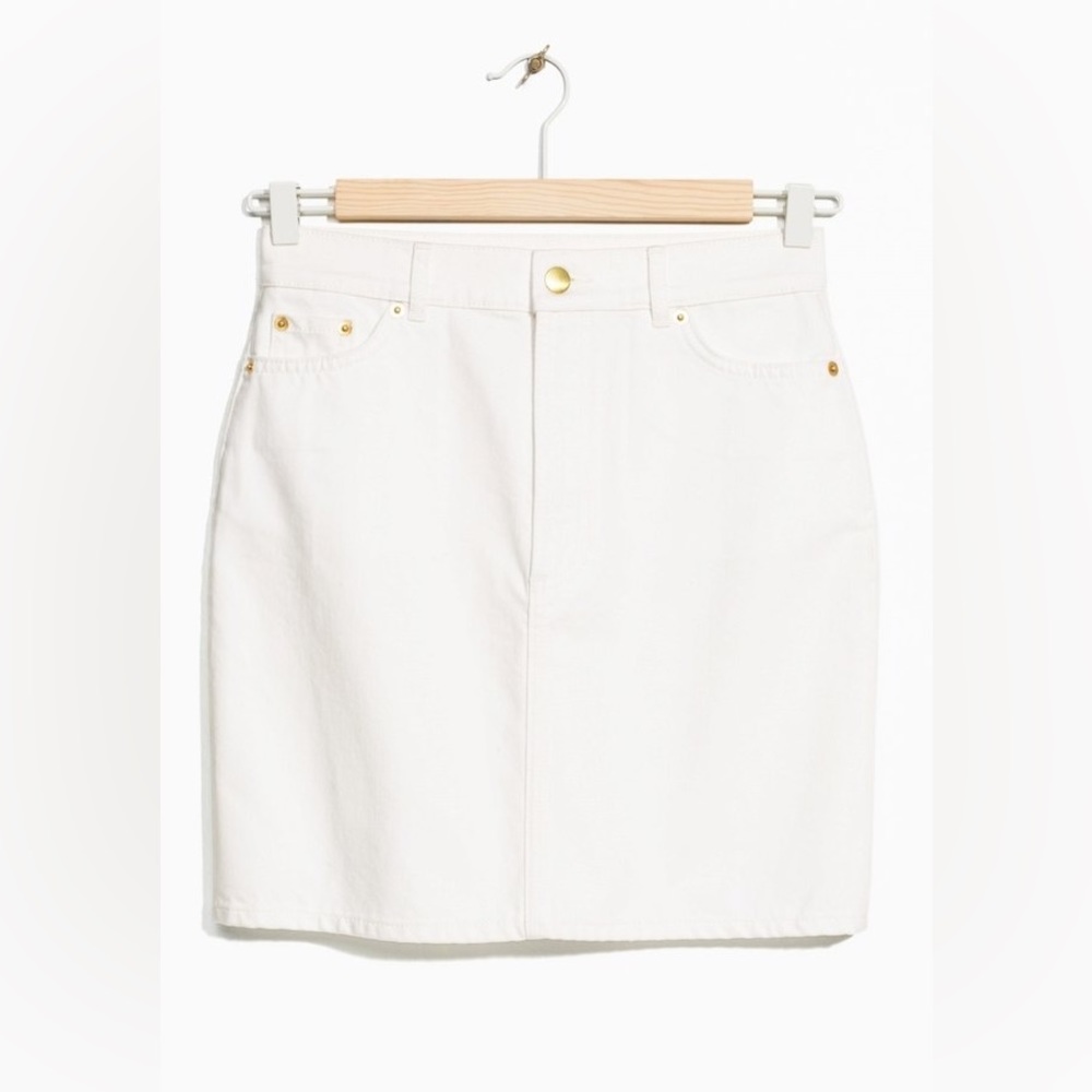&Other Stories White Denim Skirt